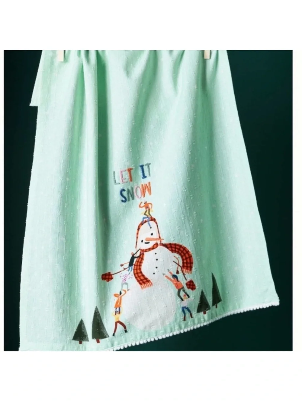 New🌟Anthropologie- Let it Snow Dish Towel - mint